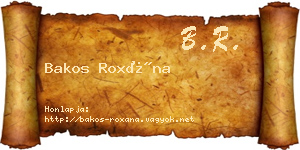Bakos Roxána névjegykártya