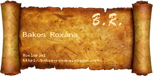 Bakos Roxána névjegykártya